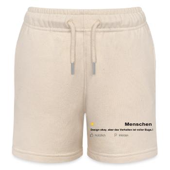 Menschen Bewertung - Design Ok aber voller Bugs! - Kinder Organic Joggingshorts Mini Bolter von Stanley/Stella - Natur - Vorne
