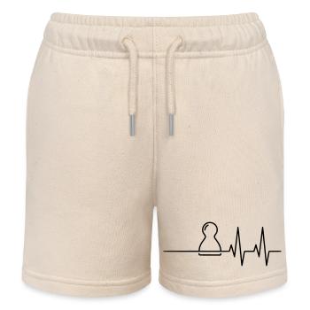  Brettspieler Herzschlag: EKG-Linie - Kinder Organic Joggingshorts Mini Bolter von Stanley/Stella - Natur - Vorne