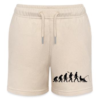 Evolution - Pêche, Cadeau de pêcheur - Short de jogging enfant bio Stanley/Stella - écru doux - Devant