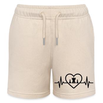 Schach Spiel Herz Strategie - Kinder Organic Joggingshorts Mini Bolter von Stanley/Stella - Natur - Vorne