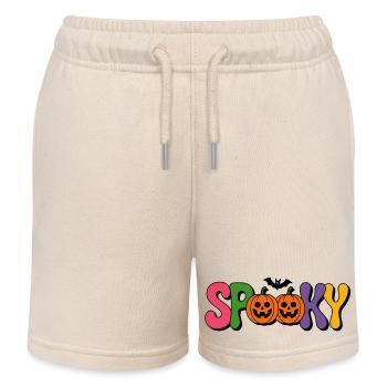 Spooky Kürbis Halloween - Kinder Organic Joggingshorts Mini Bolter von Stanley/Stella - Natur - Vorne
