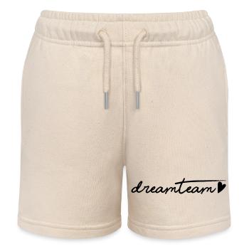 Black Heart Dream Team - Kids Organic Sweat Shorts by Stanley/Stella - soft Ecru - Front