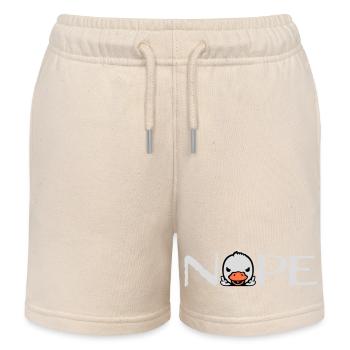 Goose Nope Middle Finger Nasty Insult Duck Naughty - Kids Organic Sweat Shorts by Stanley/Stella - soft Ecru - Front