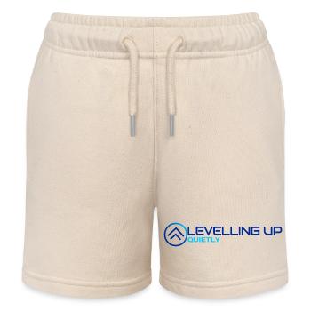 Levelling Up Quietly Design - Kids Organic Sweat Shorts by Stanley/Stella - soft Ecru - Front