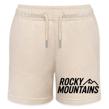Rocky Mountains - Souvenir Design - Kids Organic Sweat Shorts by Stanley/Stella - soft Ecru - Front
