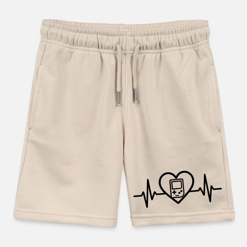Heart Retrogaming – Retro Portable Console Kids Organic Sweat Shorts by Stanley/Stella