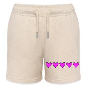 Heart Line In Love Love - Kids Organic Sweat Shorts by Stanley/Stella - soft Ecru - Front