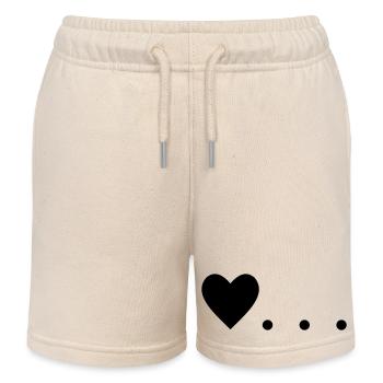 Love is... Heart - Kids Organic Sweat Shorts by Stanley/Stella - soft Ecru - Front