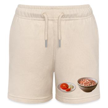 Tomato salad with sour cream - Kids Organic Sweat Shorts by Stanley/Stella - soft Ecru - Front