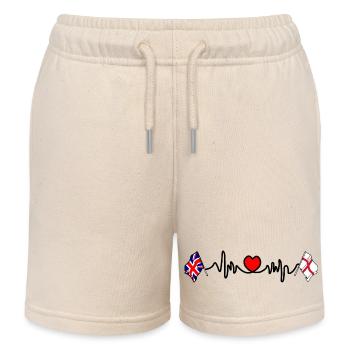 City of London & UK Heartbeat - Kids Organic Sweat Shorts by Stanley/Stella - soft Ecru - Front