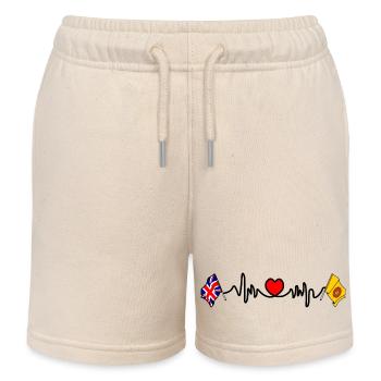 Fréquence cardiaque du Lancashire et du Royaume-Uni - Short de jogging enfant bio Stanley/Stella - écru doux - Devant