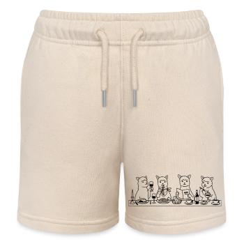 Dining Alpakas Line Art - Kinder Organic Joggingshorts Mini Bolter von Stanley/Stella - Natur - Vorne