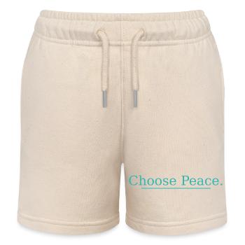 NOUVEAU -- Choose Peace – Design de citation inspirante ! - Short de jogging enfant bio Stanley/Stella - écru doux - Devant
