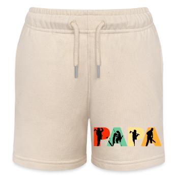 Papa Bûcheron, bûcheron, grimpeur d’arbres, arboriste, papa, - Short de jogging enfant bio Stanley/Stella - écru doux - Devant