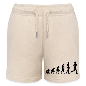 COURSE DE JOGGING FEMME, COURSE PUISSANTE ! MARATHON GIRL POWER - Short de jogging enfant bio Stanley/Stella - écru doux - Devant