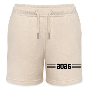 2026 year stroke - Kids Organic Sweat Shorts by Stanley/Stella - soft Ecru - Front