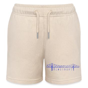 Rendsburg Hochbrücke – Skizzierte Skyline - Kinder Organic Joggingshorts Mini Bolter von Stanley/Stella - Natur - Vorne