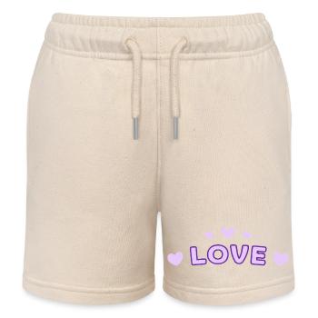 Liebe Purple Heart Tippfehler - Kinder Organic Joggingshorts Mini Bolter von Stanley/Stella - Natur - Vorne