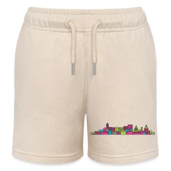 Palermo City Skyline Cathedral Modern Line Art - Kids Organic Sweat Shorts by Stanley/Stella - soft Ecru - Front