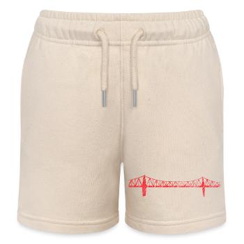 Rendsburger Hochbrücke Skizze – Eisenbahnbrücke Wa - Kinder Organic Joggingshorts Mini Bolter von Stanley/Stella - Natur - Vorne