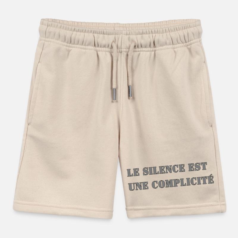 SILENCE IS COMPLICITY Kids Organic Sweat Shorts by Stanley/Stella