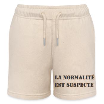 NORMALITÄT IST VERDÄCHTIG - Kinder Organic Joggingshorts Mini Bolter von Stanley/Stella - Natur - Vorne