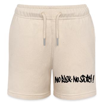 No Risk No Story Motto - Kids Organic Sweat Shorts by Stanley/Stella - soft Ecru - Front