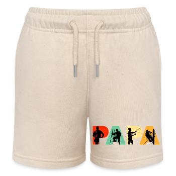 Papa Électricien Sparky Silhouette rétro - Short de jogging enfant bio Stanley/Stella - écru doux - Devant