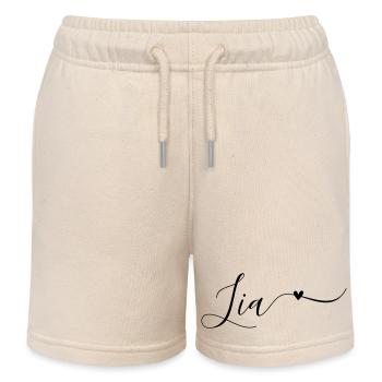 Lia Prénom Décoratif - Short de jogging enfant bio Stanley/Stella - écru doux - Devant