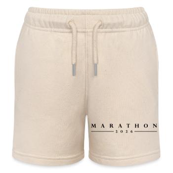 Marathon 2026 Schriftzug - Kinder Organic Joggingshorts Mini Bolter von Stanley/Stella - Natur - Vorne