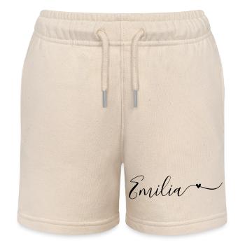 Prénom Emilia Prénom décoratif - Short de jogging enfant bio Stanley/Stella - écru doux - Devant