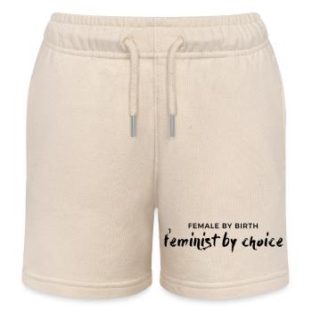 female by birth – feminist by choice - Kinder Organic Joggingshorts Mini Bolter von Stanley/Stella - Natur - Vorne