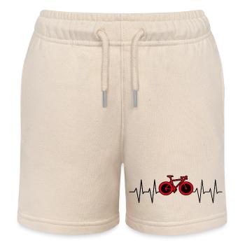 Fahrrad Herzschlag Radrennen - Kinder Organic Joggingshorts Mini Bolter von Stanley/Stella - Natur - Vorne