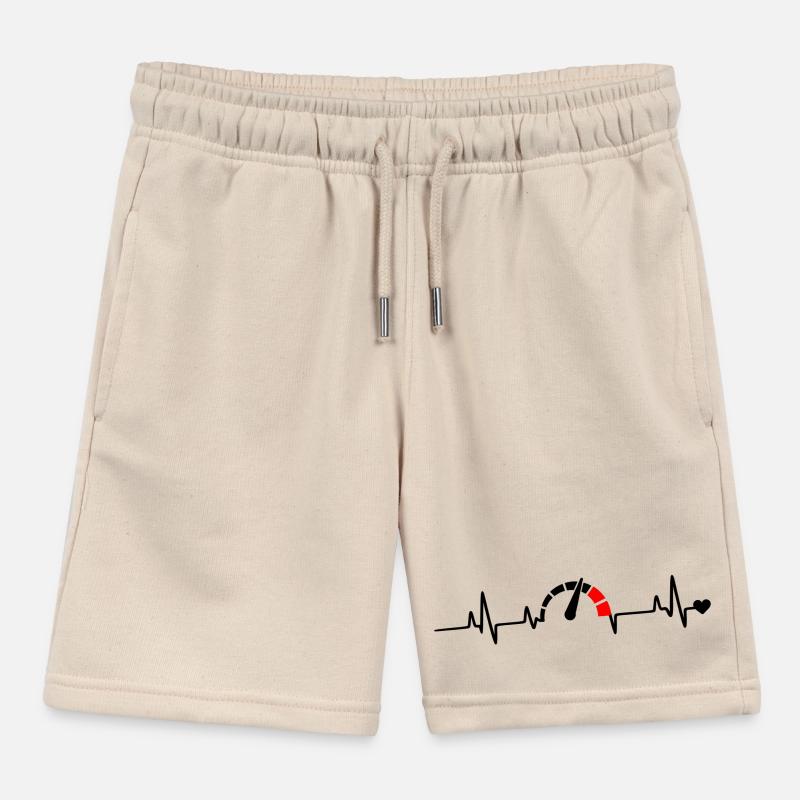 Red Segment Bow Logo Pattern Kids Organic Sweat Shorts by Stanley/Stella