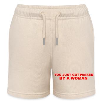 Car Humor - Kids Organic Sweat Shorts by Stanley/Stella - soft Ecru - Front