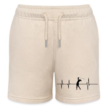 Golfer on Beat - Kids Organic Sweat Shorts by Stanley/Stella - soft Ecru - Front