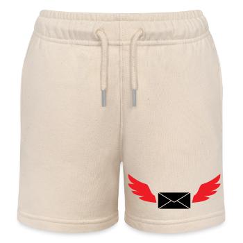 Express Mail Envelope Winged Post - Kids Organic Sweat Shorts by Stanley/Stella - soft Ecru - Front