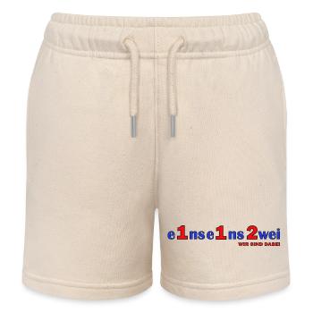 Eins Eins Zwei – Wir Sind Dabei - Feuerwehr - Kinder Organic Joggingshorts Mini Bolter von Stanley/Stella - Natur - Vorne