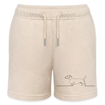 Dachshund Dachshund One Line Art - Kids Organic Sweat Shorts by Stanley/Stella - soft Ecru - Front