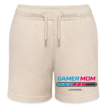 Gamer Mom Loading Bar - Kids Organic Sweat Shorts by Stanley/Stella - soft Ecru - Front