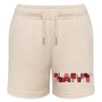 Happy Patchwork Design Stoffflicken Look - Kinder Organic Joggingshorts Mini Bolter von Stanley/Stella - Natur - Vorne