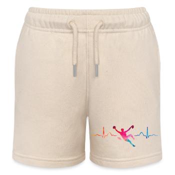 Boulderer heartbeat Bouldering Bouldering - Kids Organic Sweat Shorts by Stanley/Stella - soft Ecru - Front