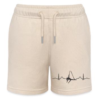 Vertical Scarf Heartbeat Aerial Acrobatics Aerial Silk - Kids Organic Sweat Shorts by Stanley/Stella - soft Ecru - Front
