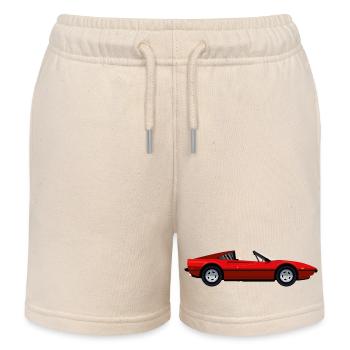 RED SPORTS CAR - Kids Organic Sweat Shorts by Stanley/Stella - soft Ecru - Front