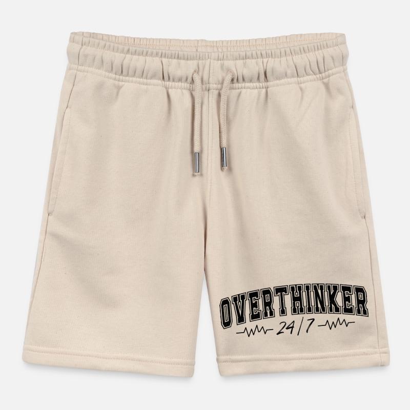 Overthinker 24/7 Motif Complicates Overthinkers Kids Organic Sweat Shorts by Stanley/Stella
