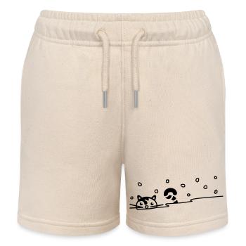 Cute cat in the snow - Kids Organic Sweat Shorts by Stanley/Stella - soft Ecru - Front