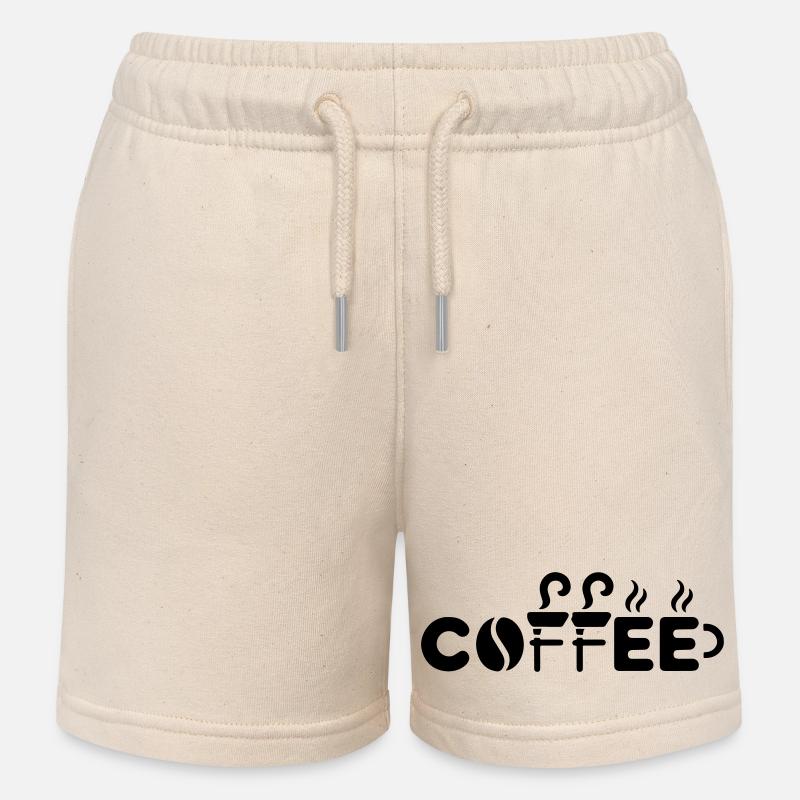 Tasse de grains de café - Conception de bureau drôle - Short de jogging enfant bio Stanley/Stella - écru doux