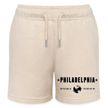 Philadelphie Coordonnées de la planète Terre - Short de jogging enfant bio Stanley/Stella - écru doux - Devant