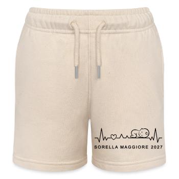 Tu Sarai Sorella Maggiore 2027 Battito Cardiaco - Kinder Organic Joggingshorts Mini Bolter von Stanley/Stella - Natur - Vorne