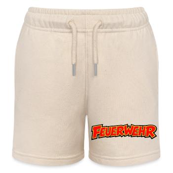 Feuerwehr Comic Schriftzug - Kinder Organic Joggingshorts Mini Bolter von Stanley/Stella - Natur - Vorne